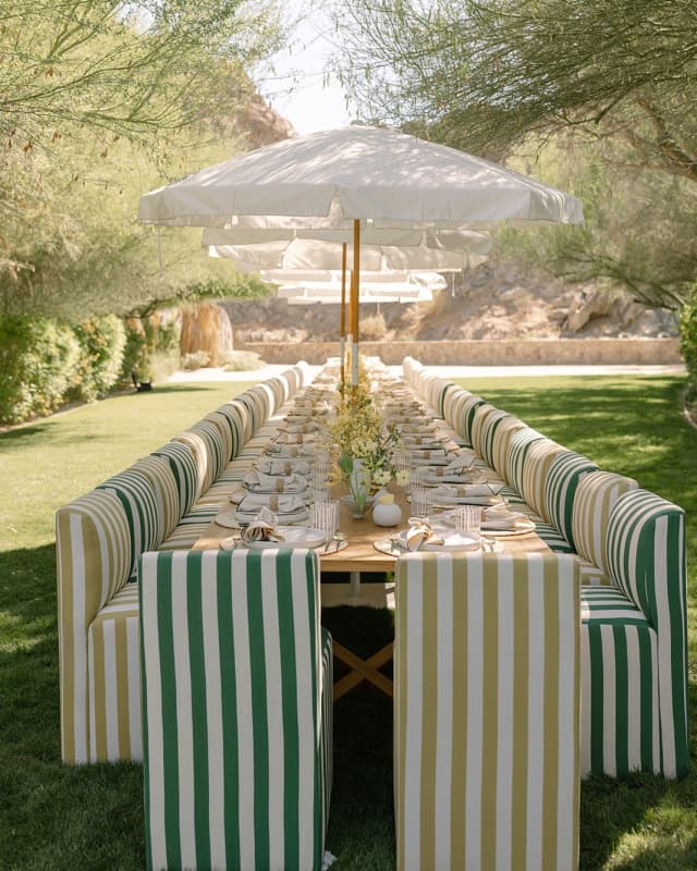 Striped Dining Chairs at A Wedding Striped Dining Chairs at A Wedding